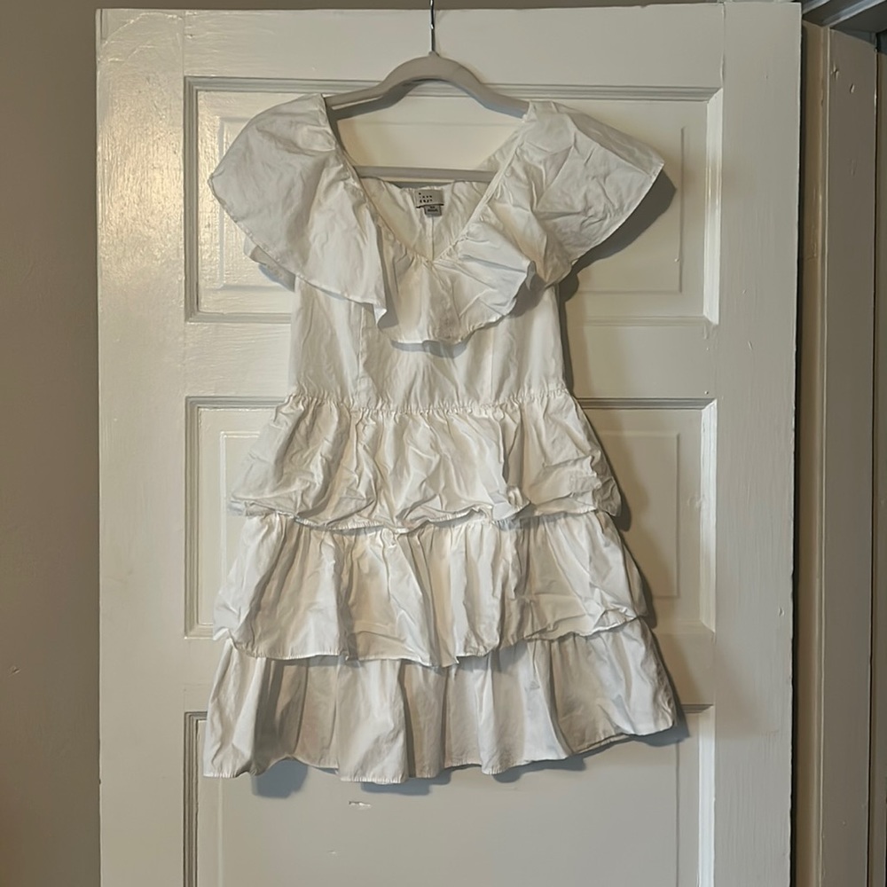 White Mini Dress with Layers in Size XS